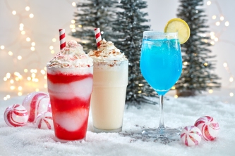 Frozen Eggnog, Frozen Candy Cane and Jack Frost Drinks